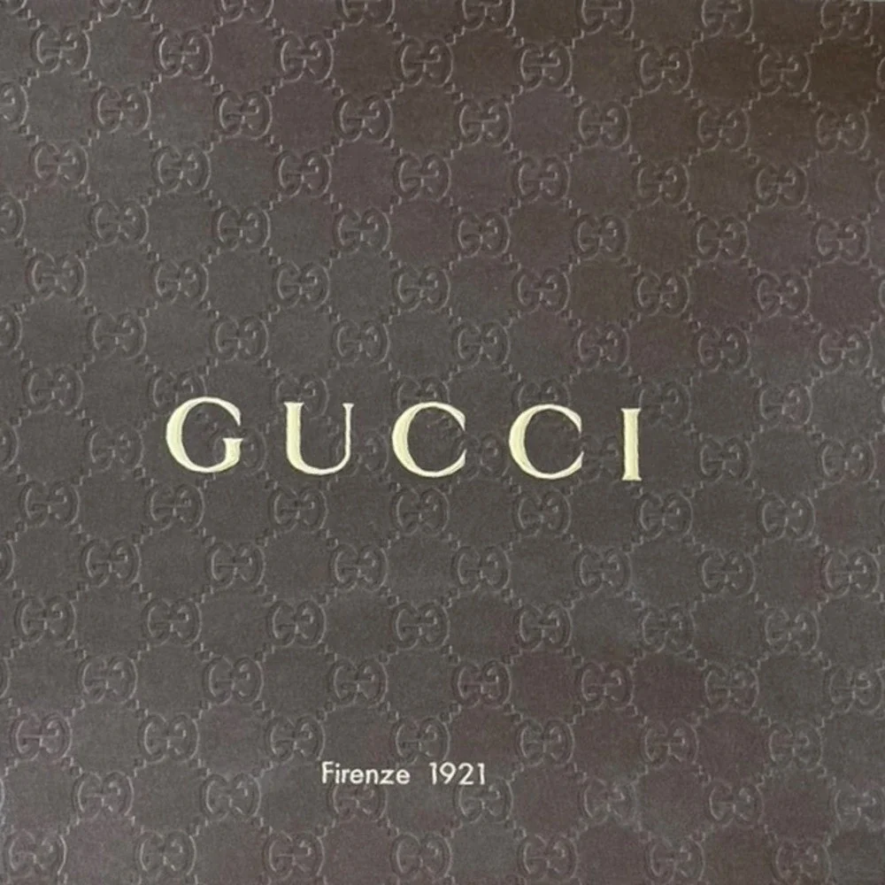 Gucci Brown GG Monogram Embossed Storage Box Care Cards Envelope Firenze 1921